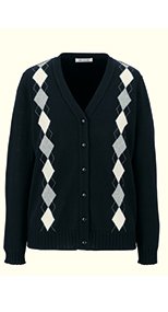 3180 en joie(アンジョア) すっきりシルエット×アーガイル柄のカーディガン 93-3180