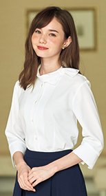 en joie(アンジョア) 01225 七分袖ブラウス 無地 93-01225