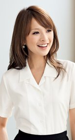 en joie(アンジョア) 06030 家庭で洗濯OKなグリーン購入法対応の半袖ブラウス 93-06030