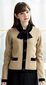 en joie(アンジョア) 81670 優しい見た目できちんと感のあるニットジャケット 無地 93-81670