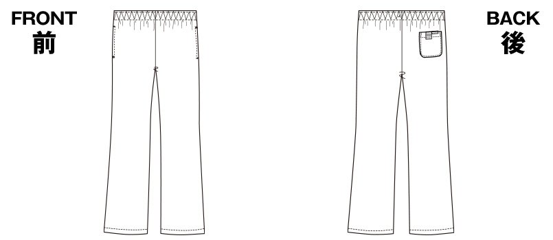 6005SC FOLK(フォーク) パントン レディースブーツカットパンツ 総ゴムのハンガーイラスト・線画