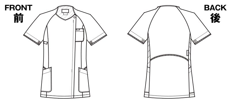 7039EW FOLK(フォーク) レディス ジップスクラブのハンガーイラスト・線画