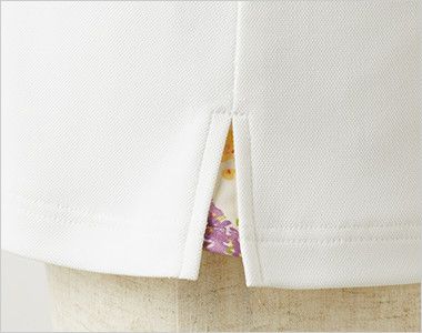 LW201 ローラ アシュレイ 半袖ニットシャツ ポロシャツ(女性用)NLK 花柄がちらりとのぞく脇スリット