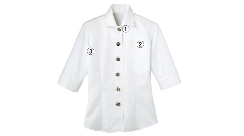 24218 BONUNI(ボストン商会) Tブラウス/五分袖(女性用) ストライプ 商品詳細・こだわりPOINT