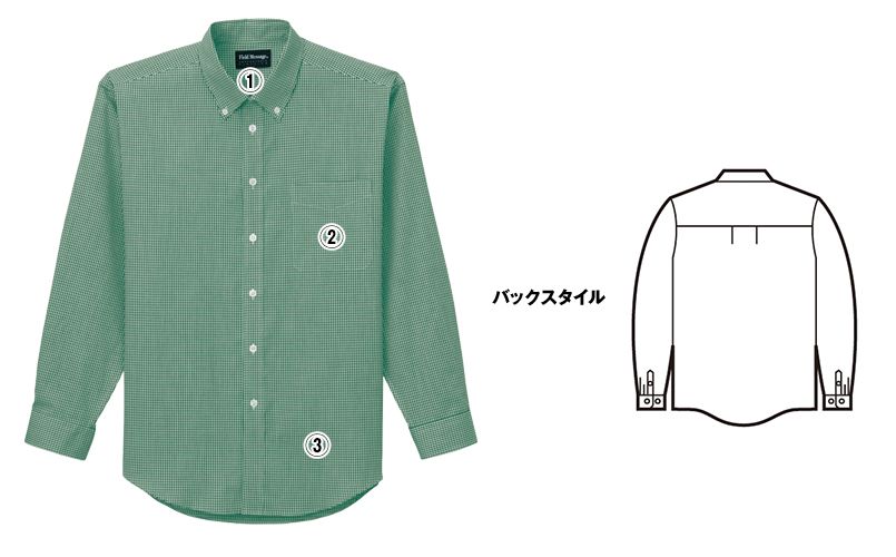 自重堂 43604 ギンガムチェック 長袖ボタンダウンシャツ(男女兼用) 商品詳細・こだわりPOINT