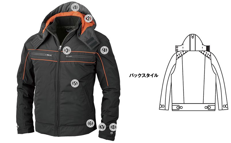 ジーベック 342 超撥水防寒ライダースブルゾン 商品詳細・こだわりPOINT