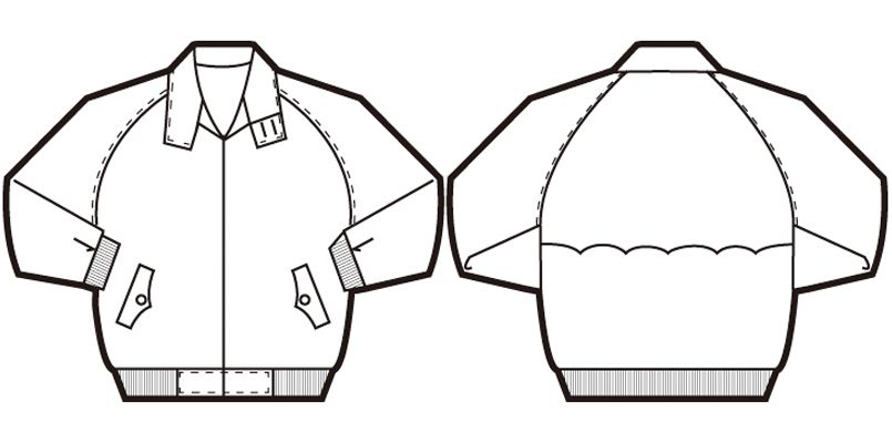 AZ2110 アイトス スイングトップ(裏付ブルゾン) ハンガーイラスト・線画