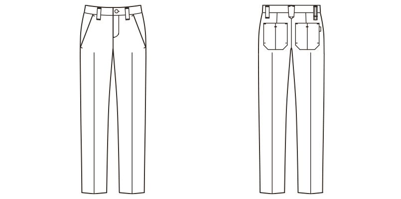 RP6910 ROCKY ノータックパンツ(男女兼用) オックスフォード ハンガーイラスト・線画