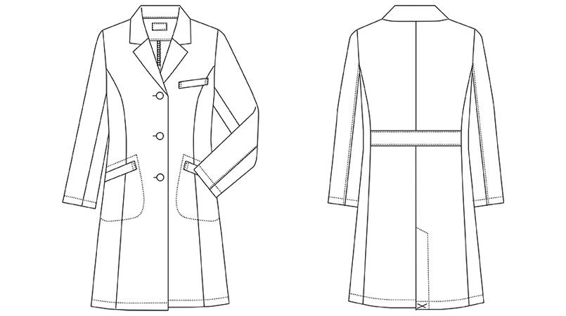 MZ-0175 ミズノ(mizuno) ドクターコート(女性用) ハンガーイラスト・線画