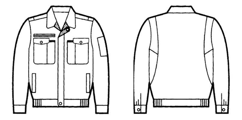 41500 自重堂 ソフトツイル制電長袖ブルゾン ハンガーイラスト・線画