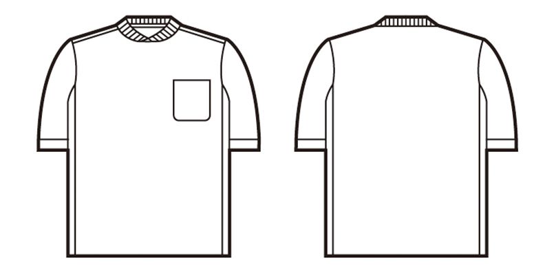 自重堂 47684 吸汗速乾半袖Tシャツ (胸ポケット有り) ハンガーイラスト・線画