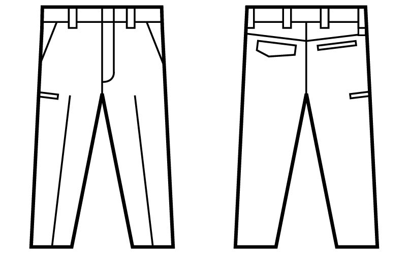 71501 自重堂Z-DRAGON 製品制電ツイルノータックパンツ ハンガーイラスト・線画