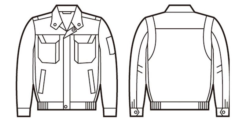 86400 自重堂 難燃長袖ブルゾン ハンガーイラスト・線画