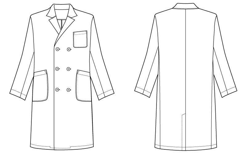 自重堂WHISEL WH10217 メンズダブルコート(男性用) ハンガーイラスト・線画