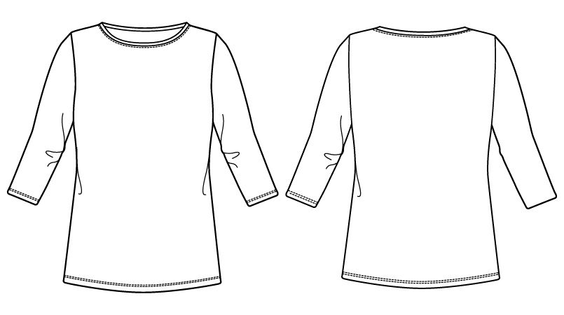 自重堂WHISEL WH90129 七分袖起毛インナーTシャツ ハンガーイラスト・線画