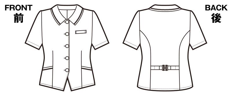 en joie(アンジョア) 2950 やさしさ漂うツートンチェックのオーバーブラウス ハンガーイラスト・線画