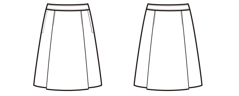 en joie(アンジョア) 51372 伸縮性があり心地よいフィット感のプリーツスカート 無地 ハンガーイラスト・線画